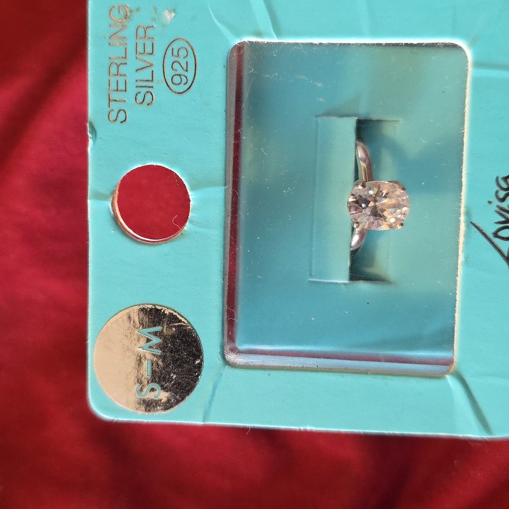 Sterling Silver Ring with Clear Stone - Picture 2 of 2